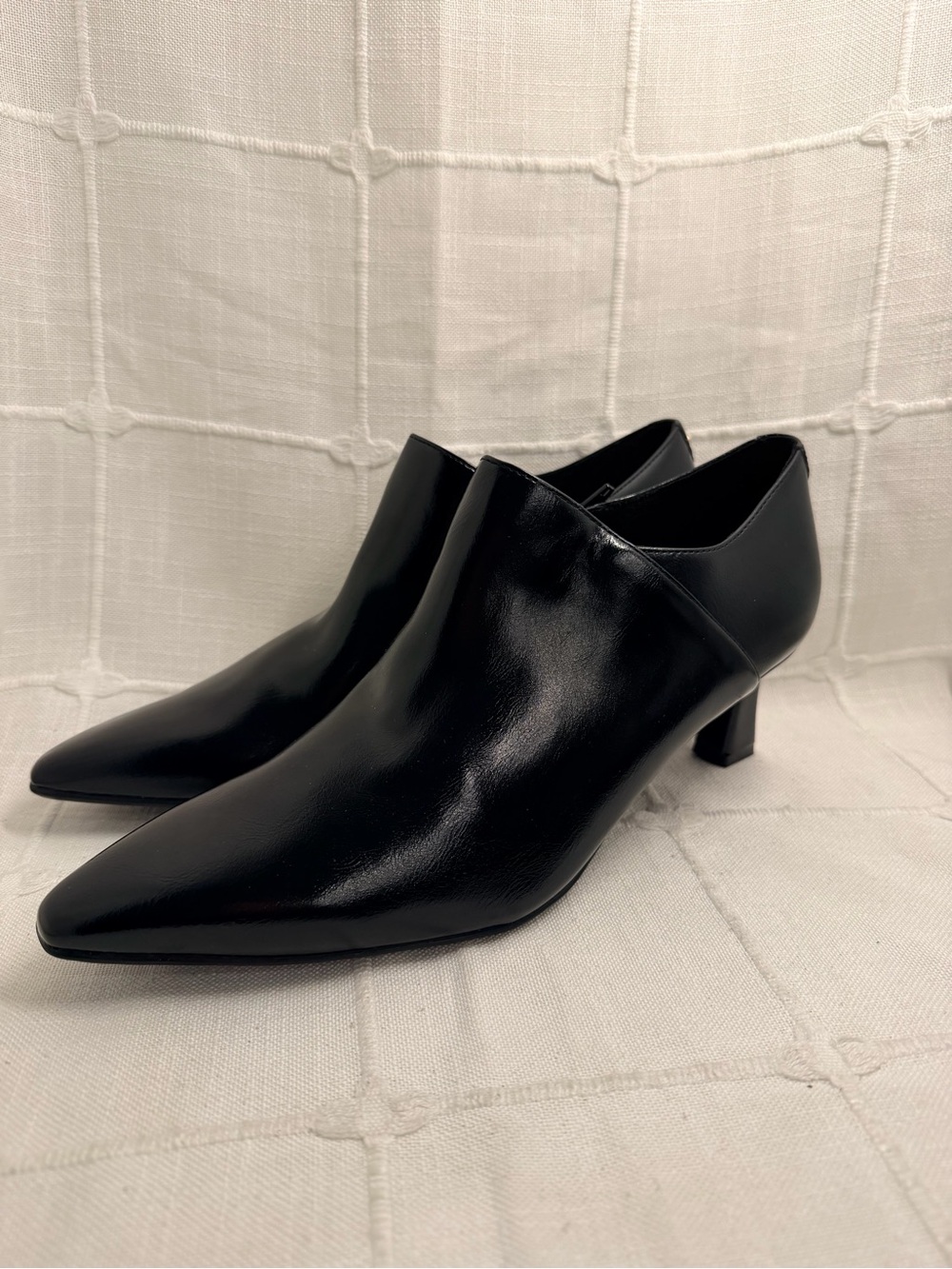 Naturalizer Trista Womens 9.5M Black Pointed Toe Heeled Booties - Picture 1 of 7